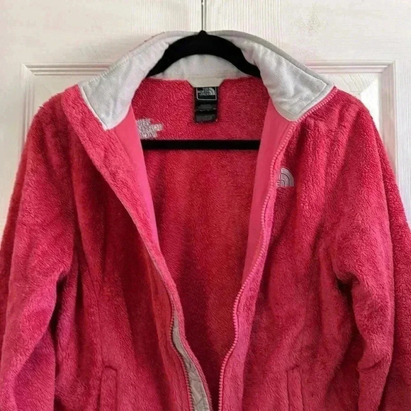 The North Face Fuzzy Coral Pink zip up jacket size S - Picture 3 of 5